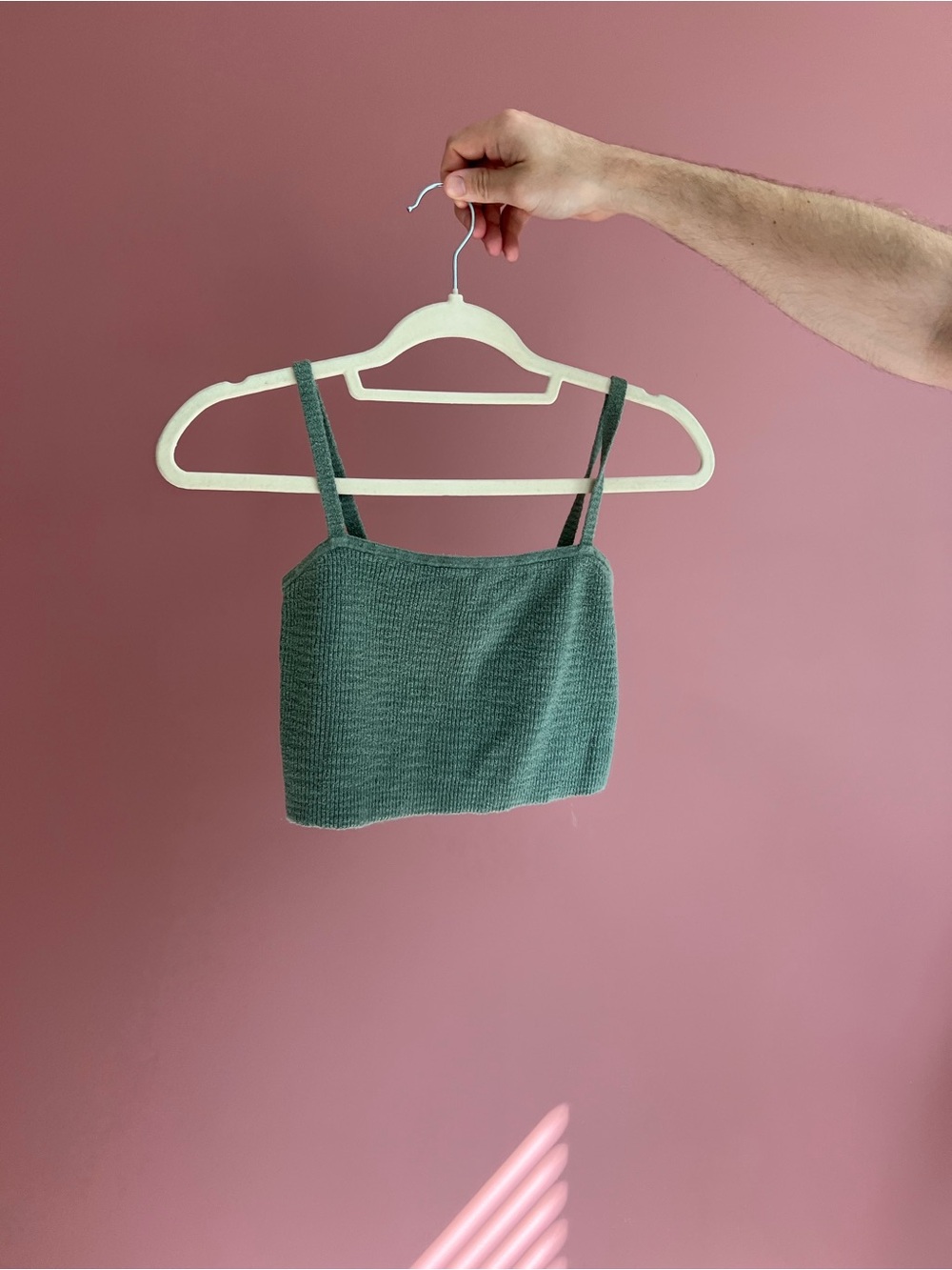 Madewell Green Knit Cropped Camisole